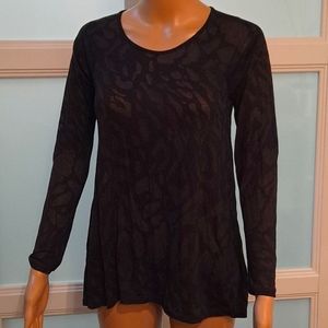 Topshop long sleeves top black size 0